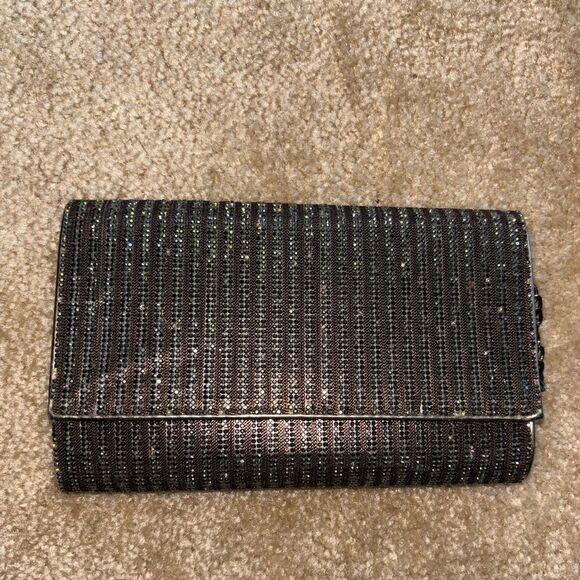 Black/Dark Grey Swarokski stones  Evening Clutch with Chain Strap - Picture 5 of 5